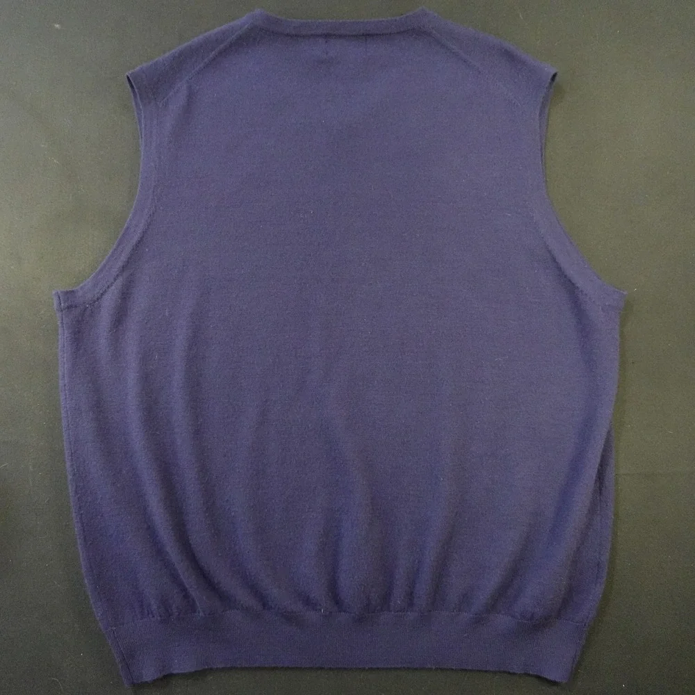 Pendleton 100% Merino Wool Sweater Vest Men's XXL Navy Blue V Neck Classic